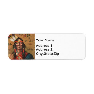 Vintage Native American Chief Portrait Art