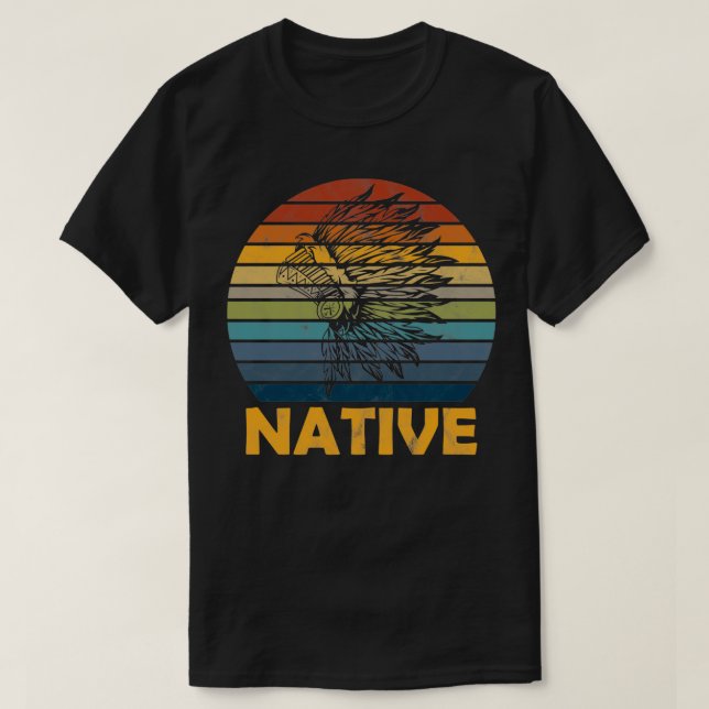 Vintage Native American Headdress Pullover  (Design Front)