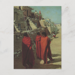 Vintage Native American, Hopi Pueblo by Louis Akin Postcard