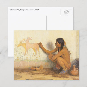 Vintage Native American, Indian Artist by Couse Postcard
