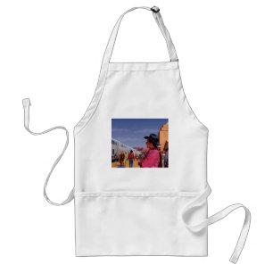Vintage Native American Indian at a Train Station Standard Apron