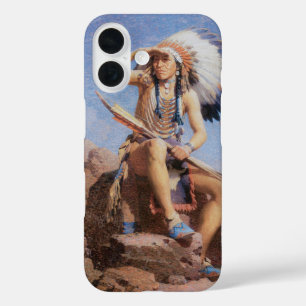 Vintage Native American Indian, The Scout by Leigh iPhone 16 Case