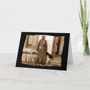 Vintage Native American Iron Woman Card