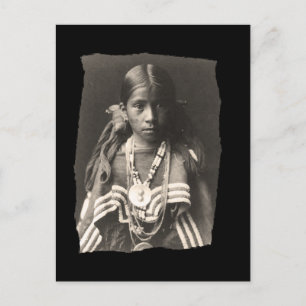 Vintage Native American Jicarilla Apache girl in F Postcard