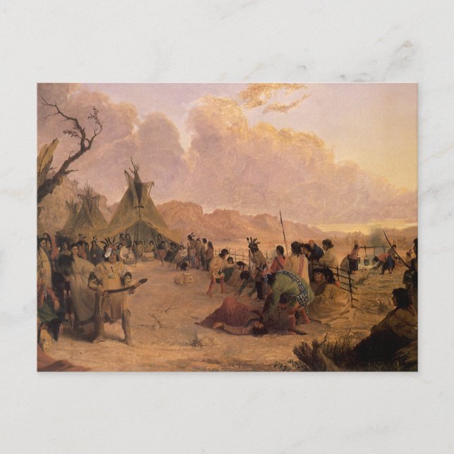 Vintage Native American, Medicine Dance by Eastman Postcard (Front)