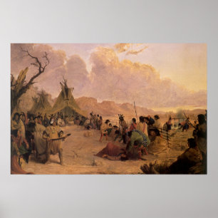 Vintage Native American, Medicine Dance by Eastman Poster