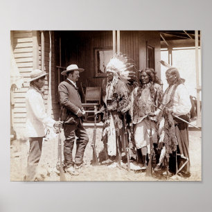 Vintage Native American Standing Elk Poster