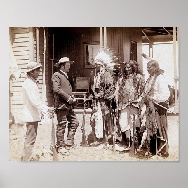 Vintage Native American Standing Elk Poster (Front)