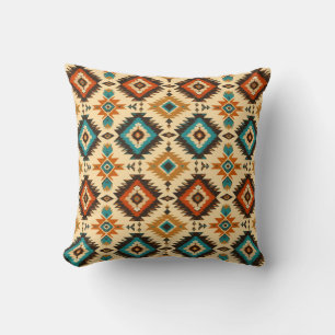 Vintage Native American Style Aztec Motif Cushion