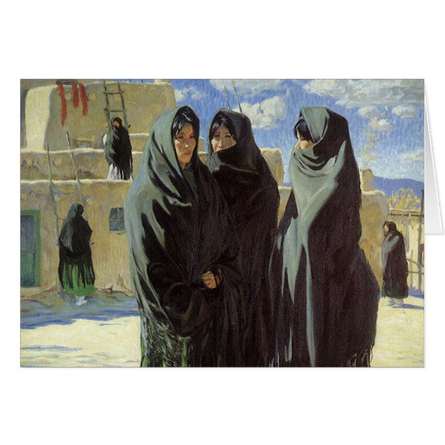 Vintage Native American, Taos Girls by Walter Ufer (Front Horizontal)