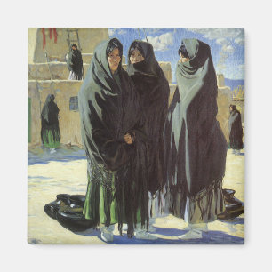 Vintage Native American, Taos Girls by Walter Ufer Magnet