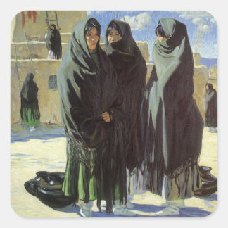 Vintage Native American, Taos Girls by Walter Ufer Square Sticker