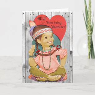 Vintage Native American Valentine's Day Card