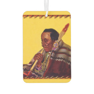 Vintage Native American Warrior Peace Pipe Car Air Freshener