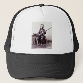 Vintage Native American Warrior Portrait Trucker Hat