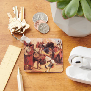 Vintage Native Americans, Buffalo Dance by Cassidy Key Ring