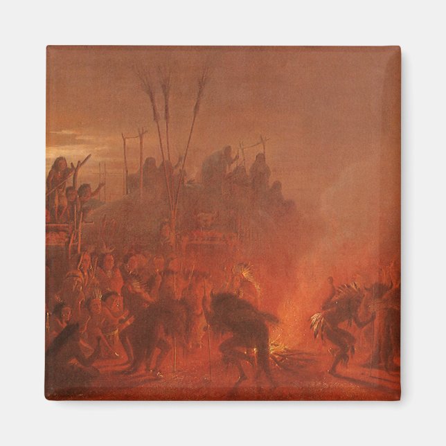 Vintage Native Americans, Buffalo Dance by Wimar Magnet (Front)