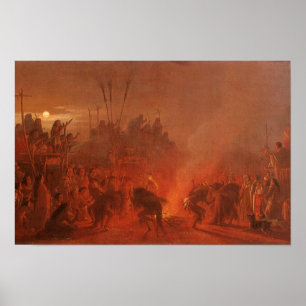 Vintage Native Americans, Buffalo Dance by Wimar Poster