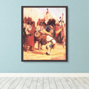 Vintage Native Americans Buffalo Dancer by Cassidy Canvas Print