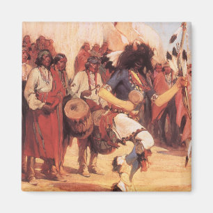 Vintage Native Americans Buffalo Dancer by Cassidy Magnet