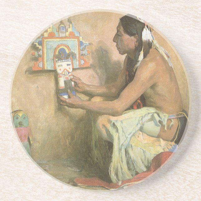 Vintage Native Americans, Hopi Katchina by Couse Coaster (Front)