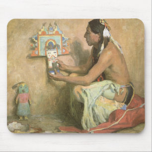 Vintage Native Americans, Hopi Katchina by Couse Mouse Mat