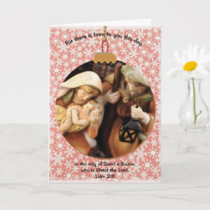 Vintage Nativity Bible Verse Christmas Holiday Art Card