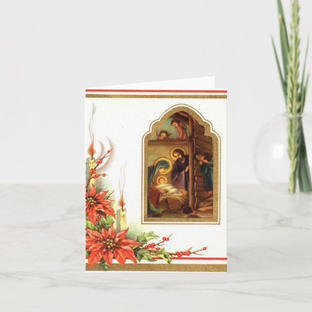 Vintage Nativity Christmas Card (Front)