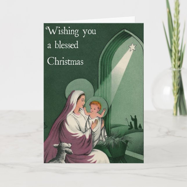 Vintage Nativity Christmas card (Front)