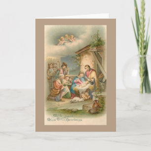 Vintage Nativity Christmas Card