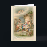 Vintage Nativity Christmas Greeting Card<br><div class="desc">Retro / Vintage Christmas greeting card.  Beautiful vintage Nativity scene!  With Glad Christmas Greetings!</div>