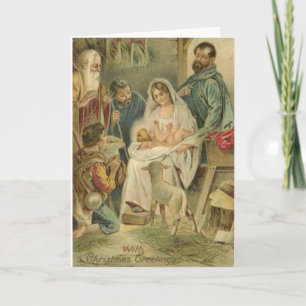 Vintage Nativity Christmas Greeting Card