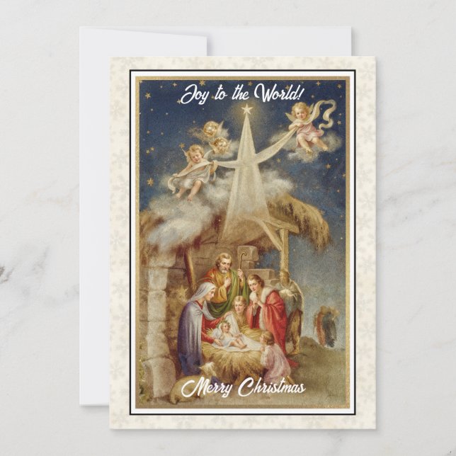 Vintage Nativity Christmas I Classic Religious Holiday Card (Front)