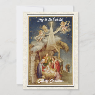 Vintage Nativity Christmas I Classic Religious Holiday Card
