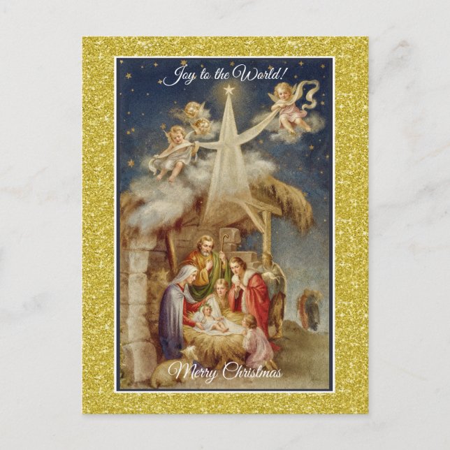 Vintage Nativity Christmas I Classic Religious Holiday Postcard (Front)