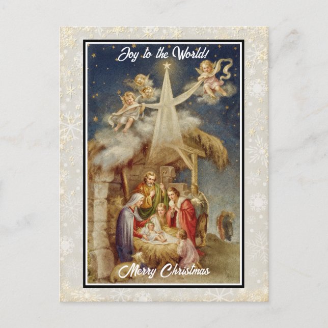 Vintage Nativity Christmas I Classic Religious Holiday Postcard (Front)