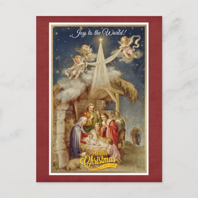Vintage Nativity Christmas I Classic Religious Holiday Postcard (Front)