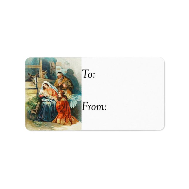 Vintage Nativity Gift Tag (Front)