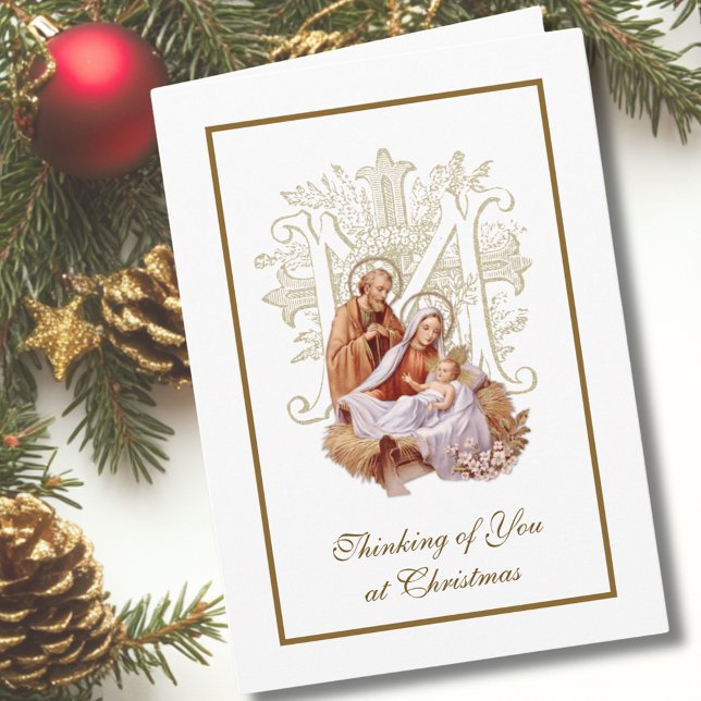 Vintage Nativity Jesus Religious Marian Cross Card (Creator Uploaded)