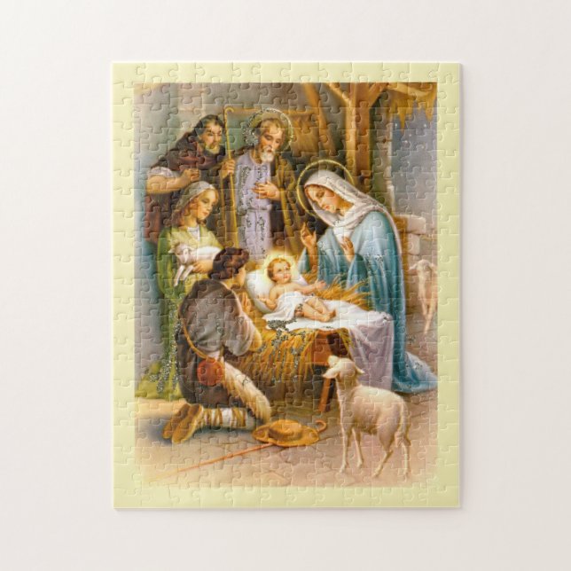Vintage nativity jigsaw puzzle (Vertical)