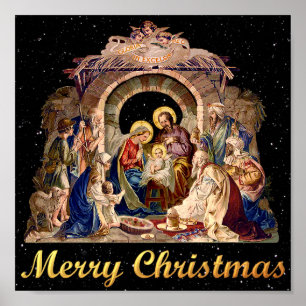 Vintage Nativity Poster