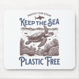 Vintage Nature Apparel Earth Day Sea Turtle For Wo Mouse Mat