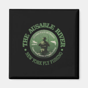 Vintage Nature Ausable River Fly Fishing Camping L Magnet