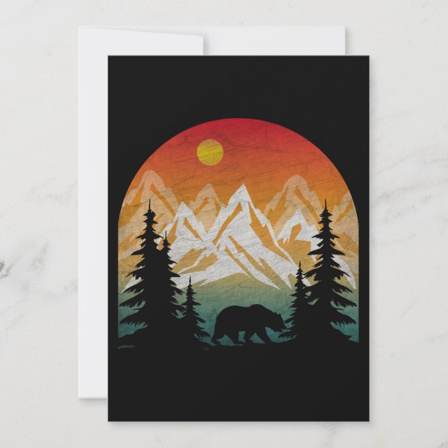 Vintage Nature Bear Invitation (Front)