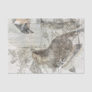 Vintage Nature Collage Tissue Paper