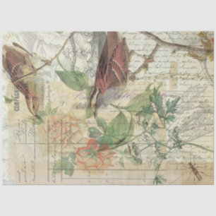 Vintage Nature Collage Tissue Paper