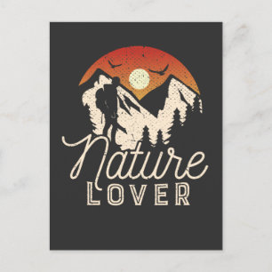 Vintage Nature Lover Mountain Hiking Camping Postcard