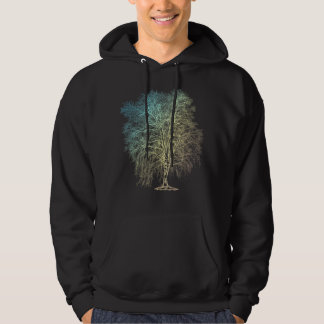 Vintage Nature Outdoor Trees Landscape Oak Tree Lo Hoodie