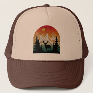 Vintage Nature Reindeer Trucker Hat