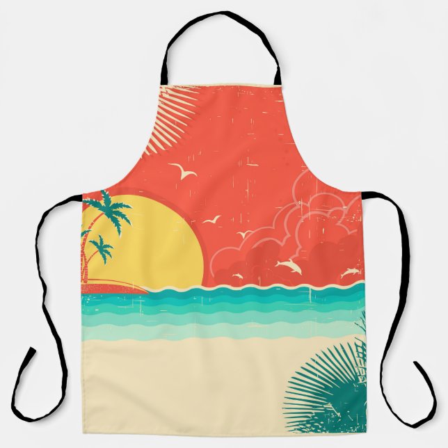Vintage nature tropical seascape background with i apron (Front)